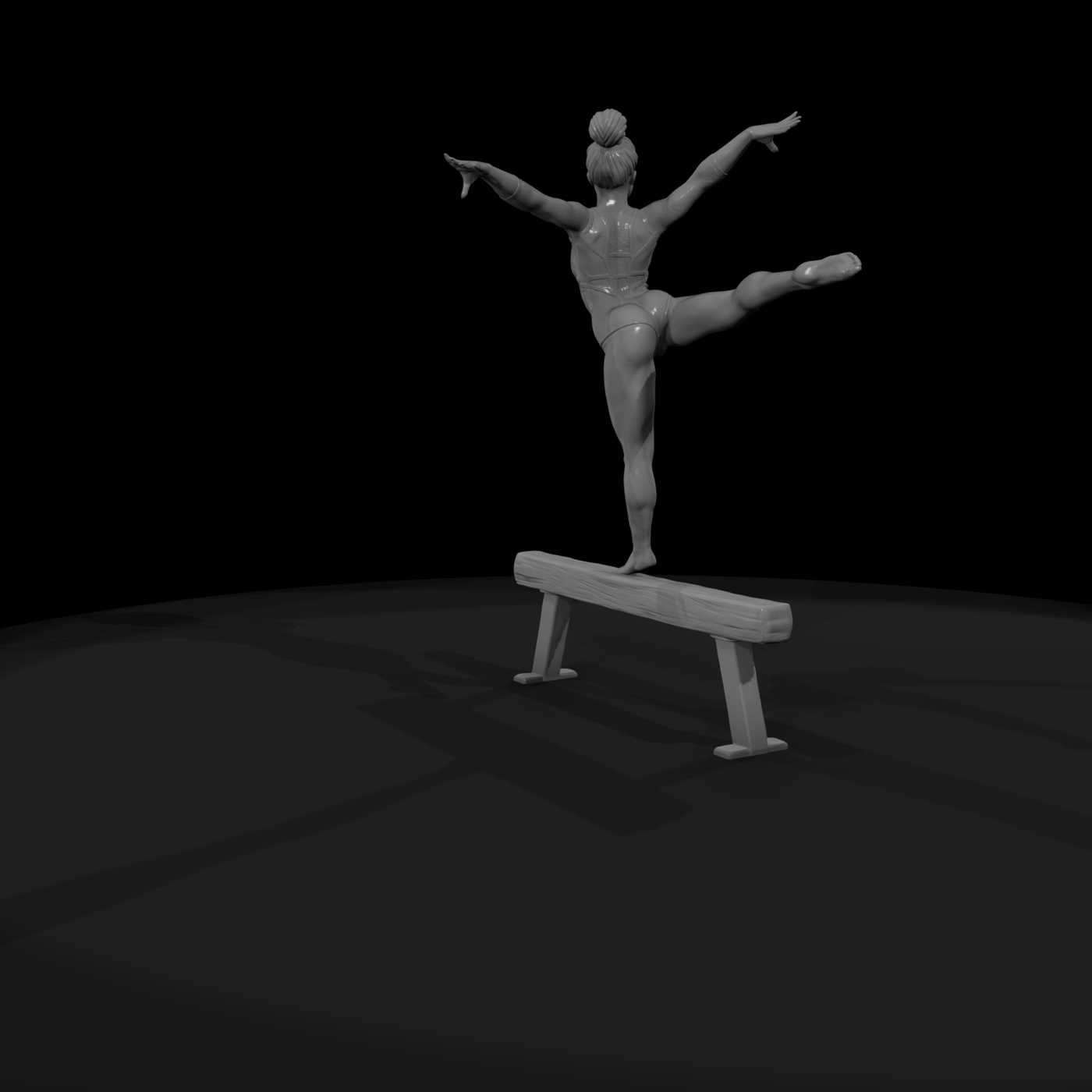 Poparc 0308 Gymnast Balance Beam Pose Alternate Po