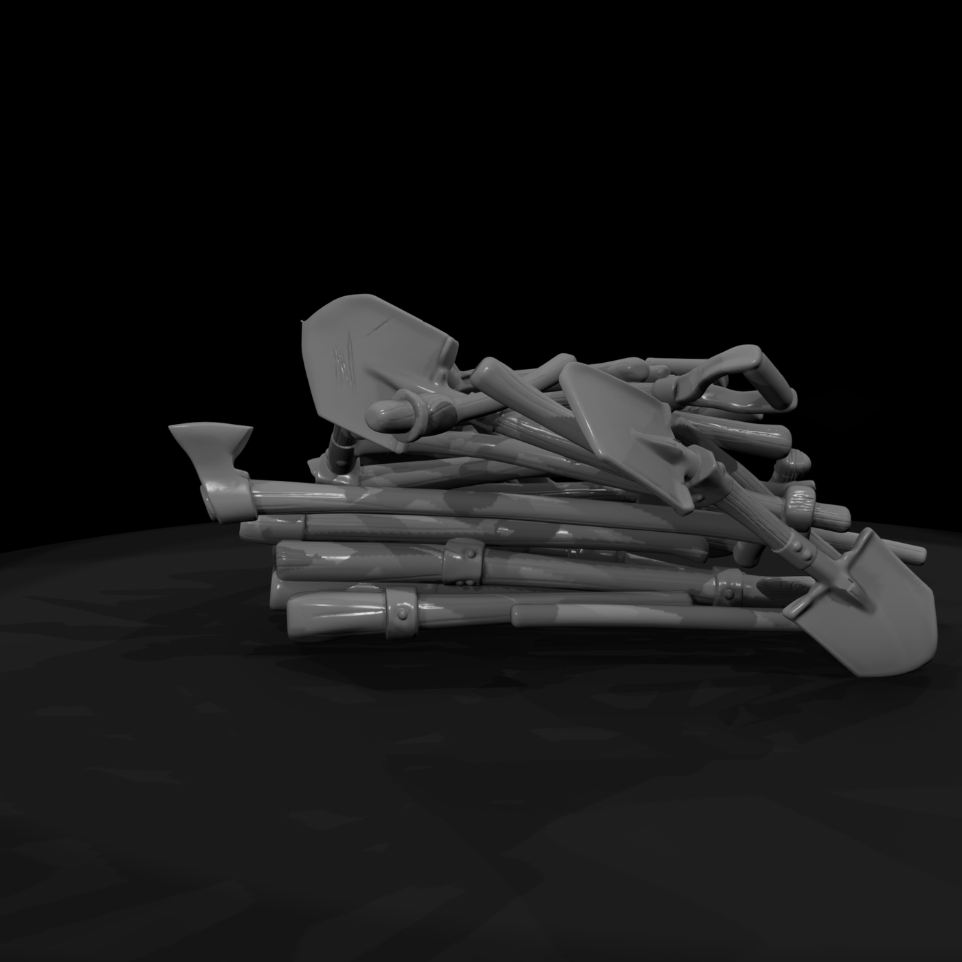 Mil 039 Civil War Entrenching Tool Pile