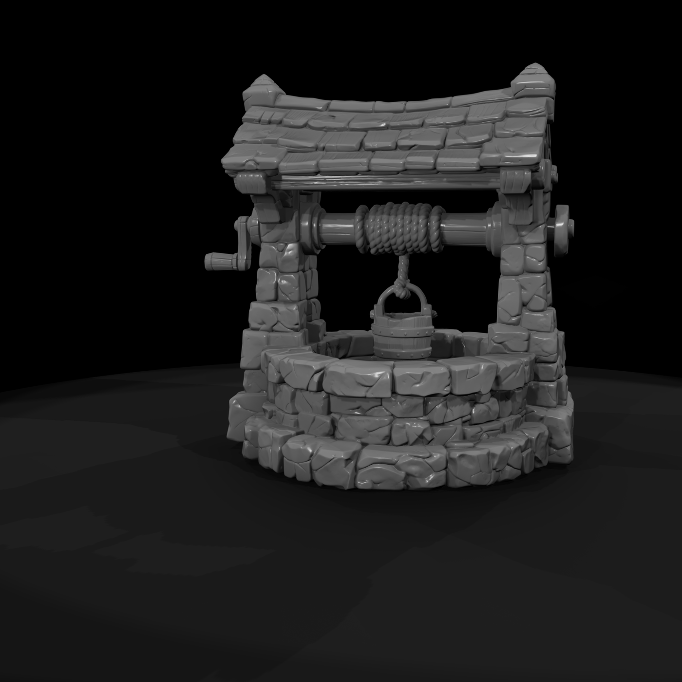 Stone Roofed Village Well