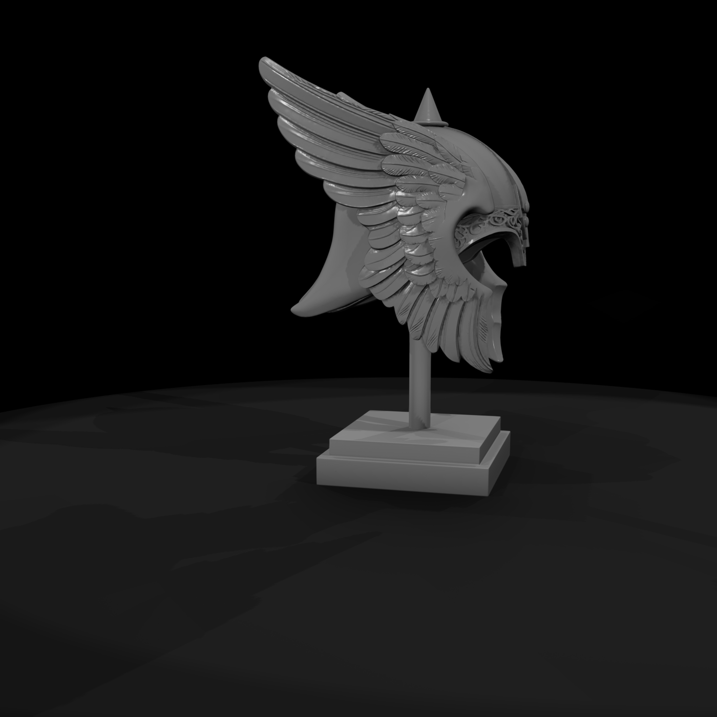 Stylized Winged Viking Helmet