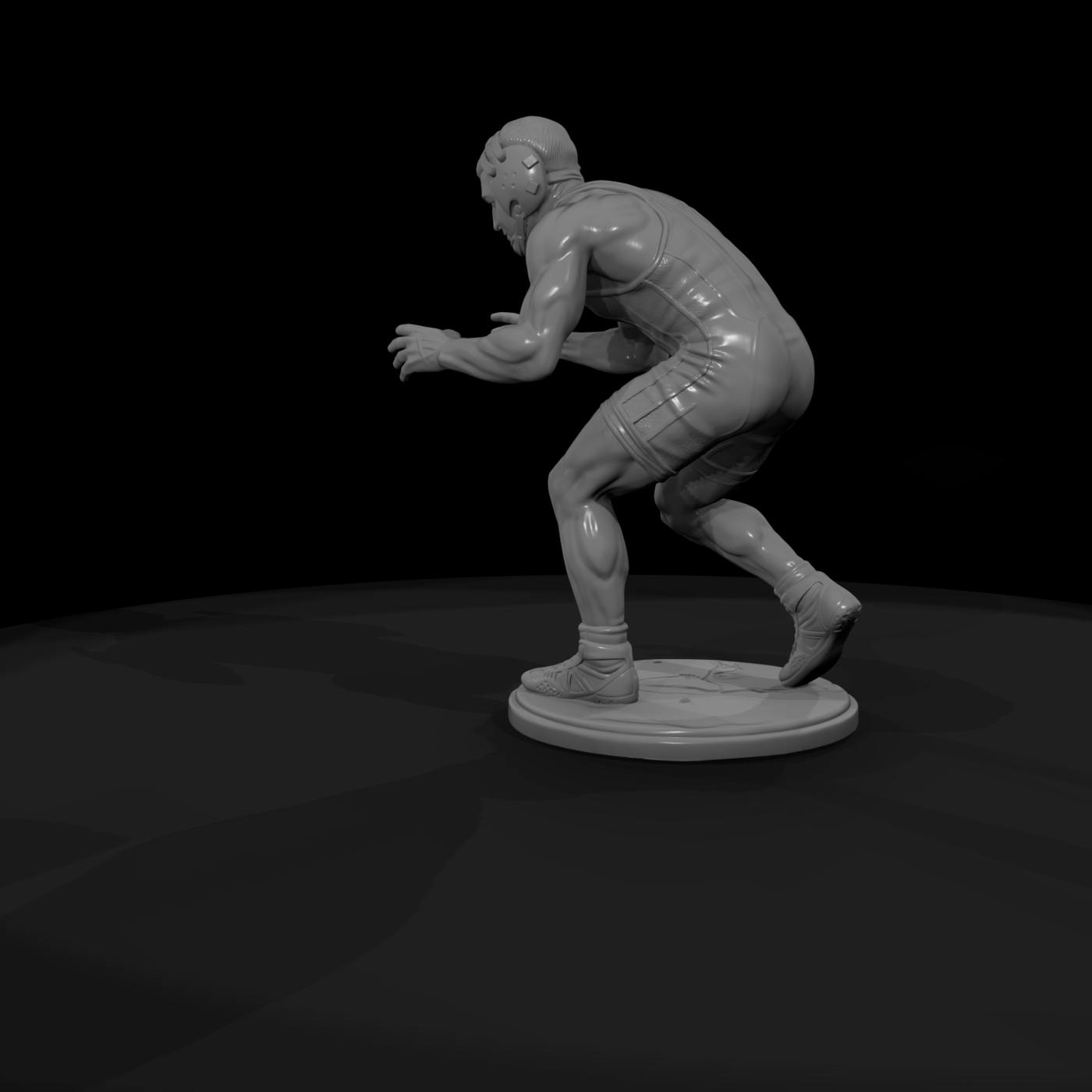 Freestyle Wrestler Shooting a Takedown