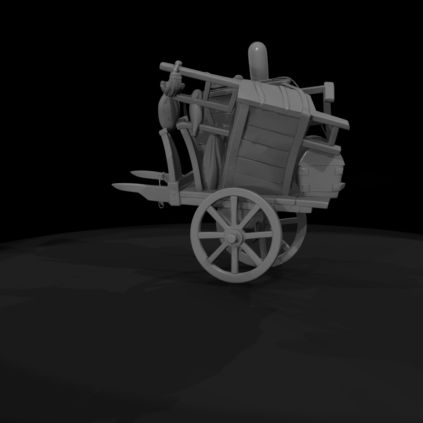 Medieval Merchant Travel Cart