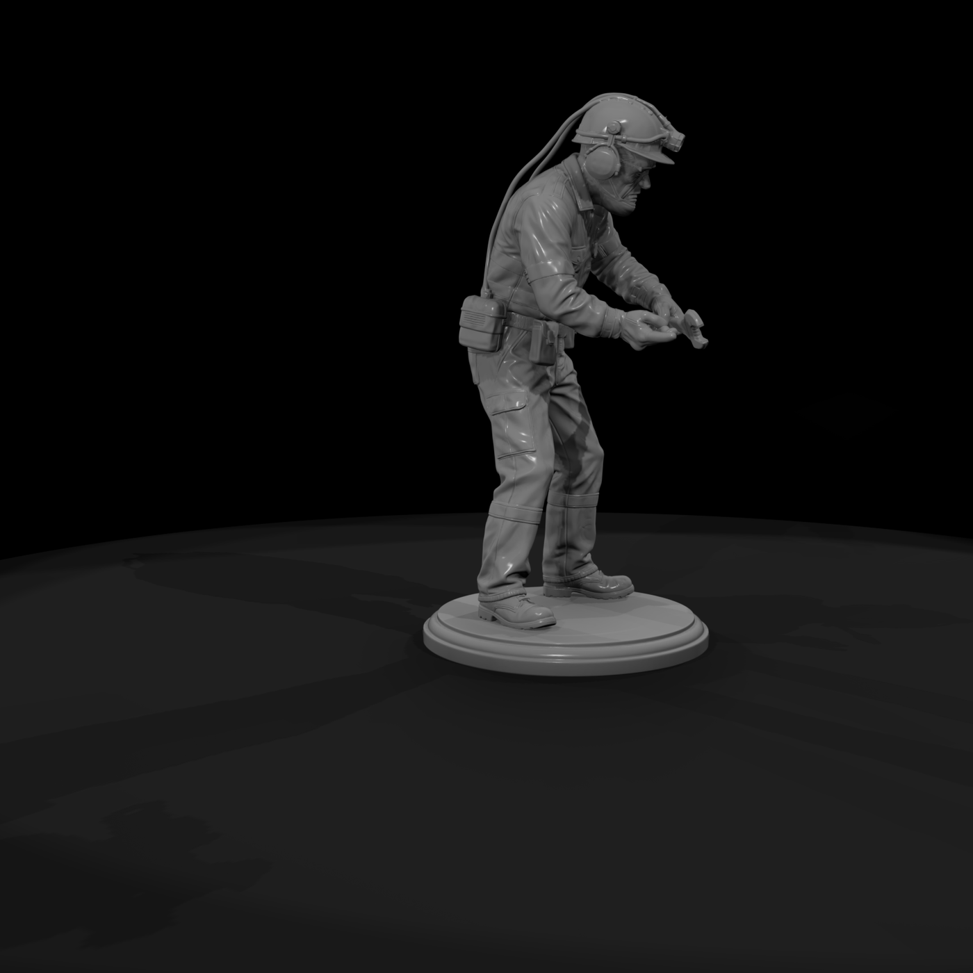 1990s Mine Mechanic with Wrench