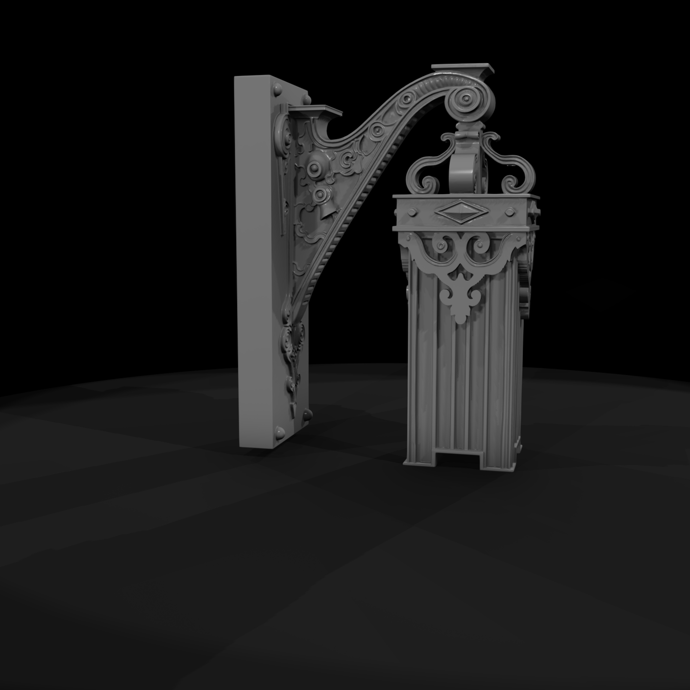 Ornate Victorian wall sconce bracket — corbel