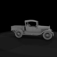 untextured_classic_1920s_pickup_truck_3d_model — thumbnail 7