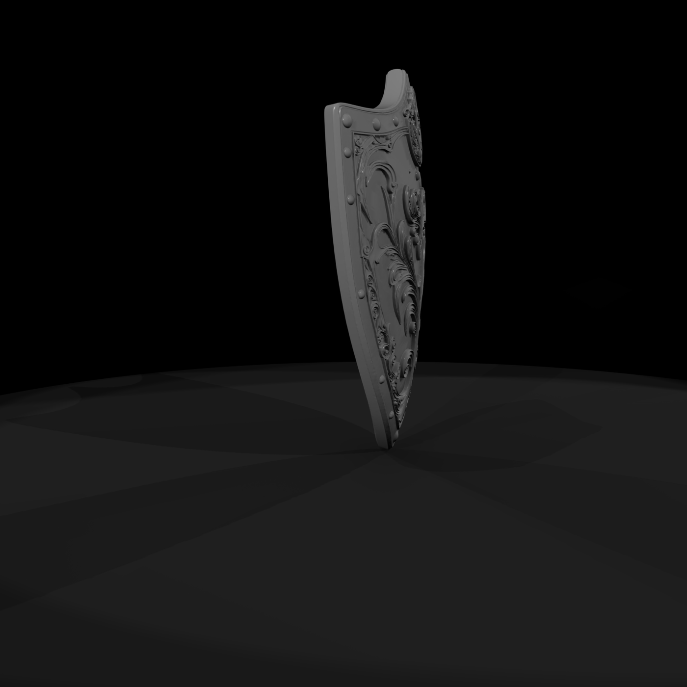 Ornate Gothic Kite Shield — Medieval & Wargames