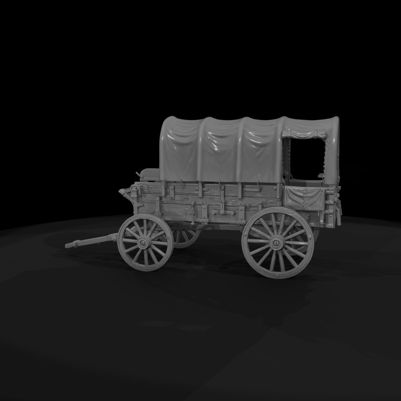 Mil 069 Wild West Fort Ambulance Wagon