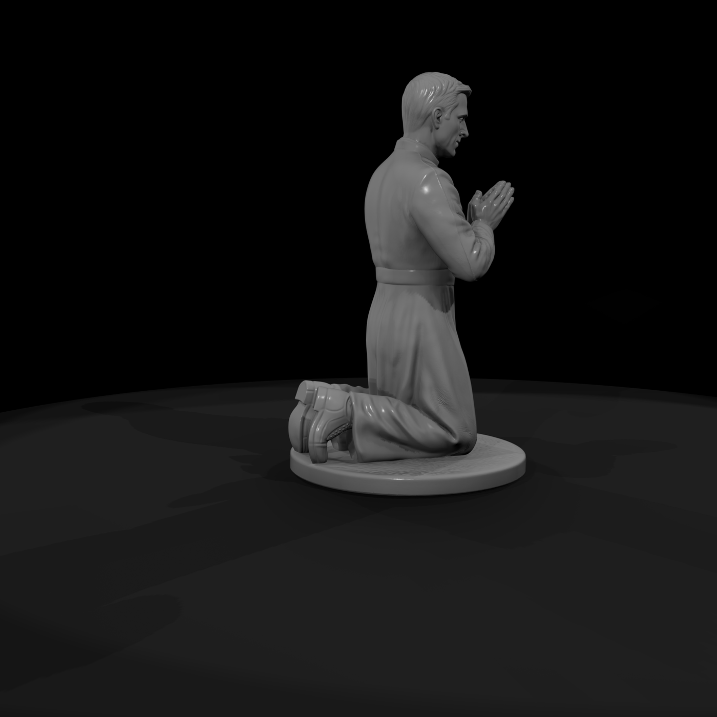 Kneeling Priest in Prayer