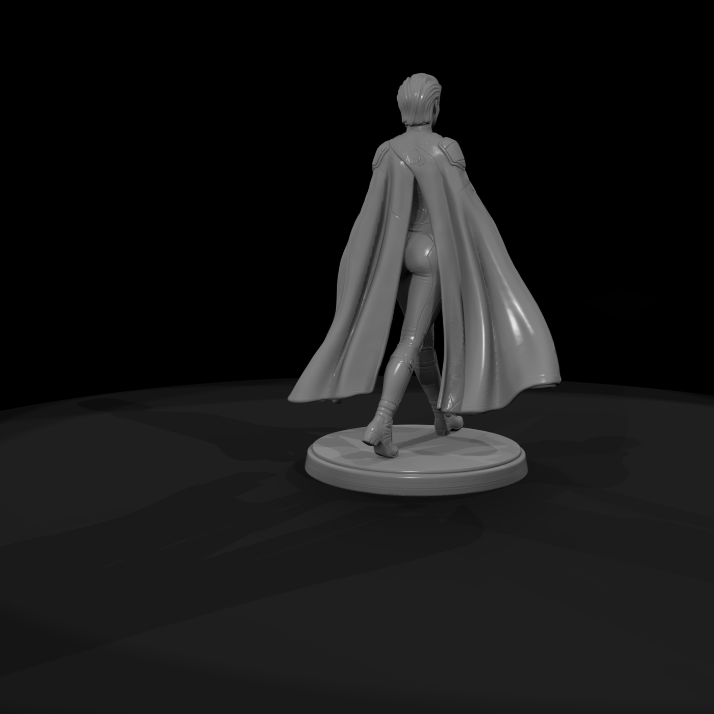 Poparc 0463 Runway Model Flowing Cape