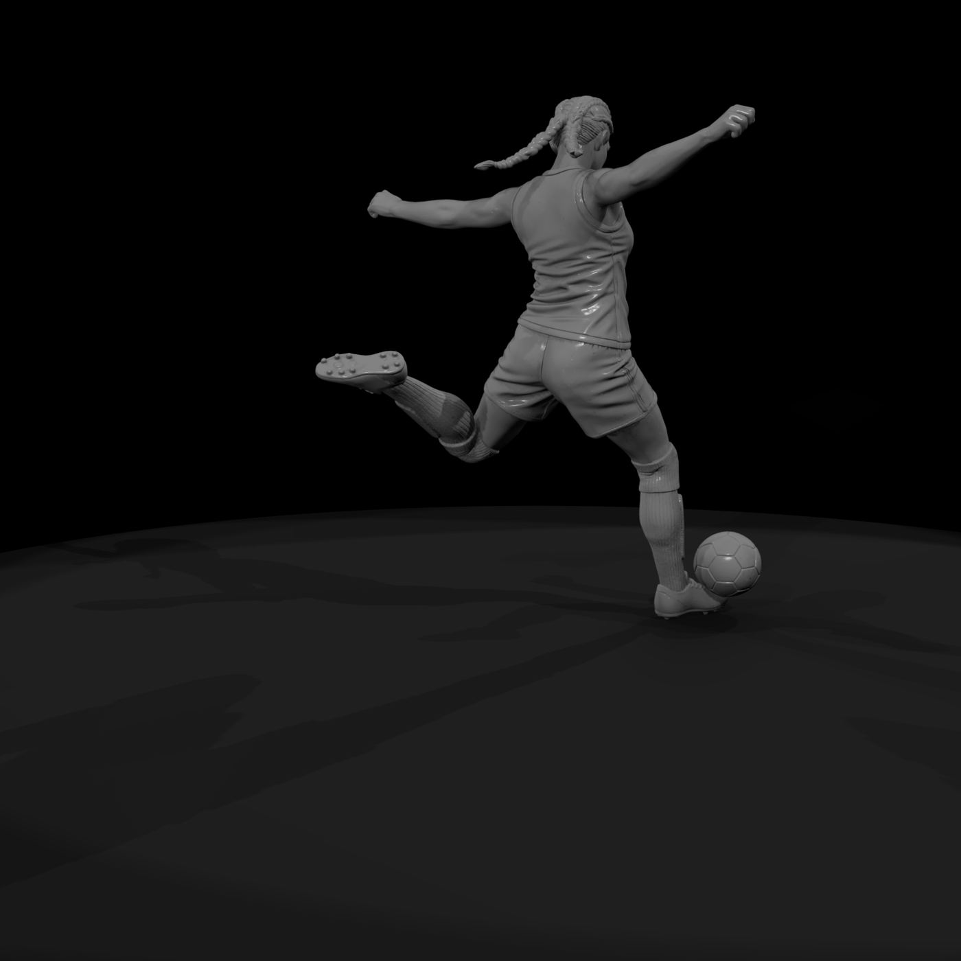 0071 Sports Soccer Player F Kicking