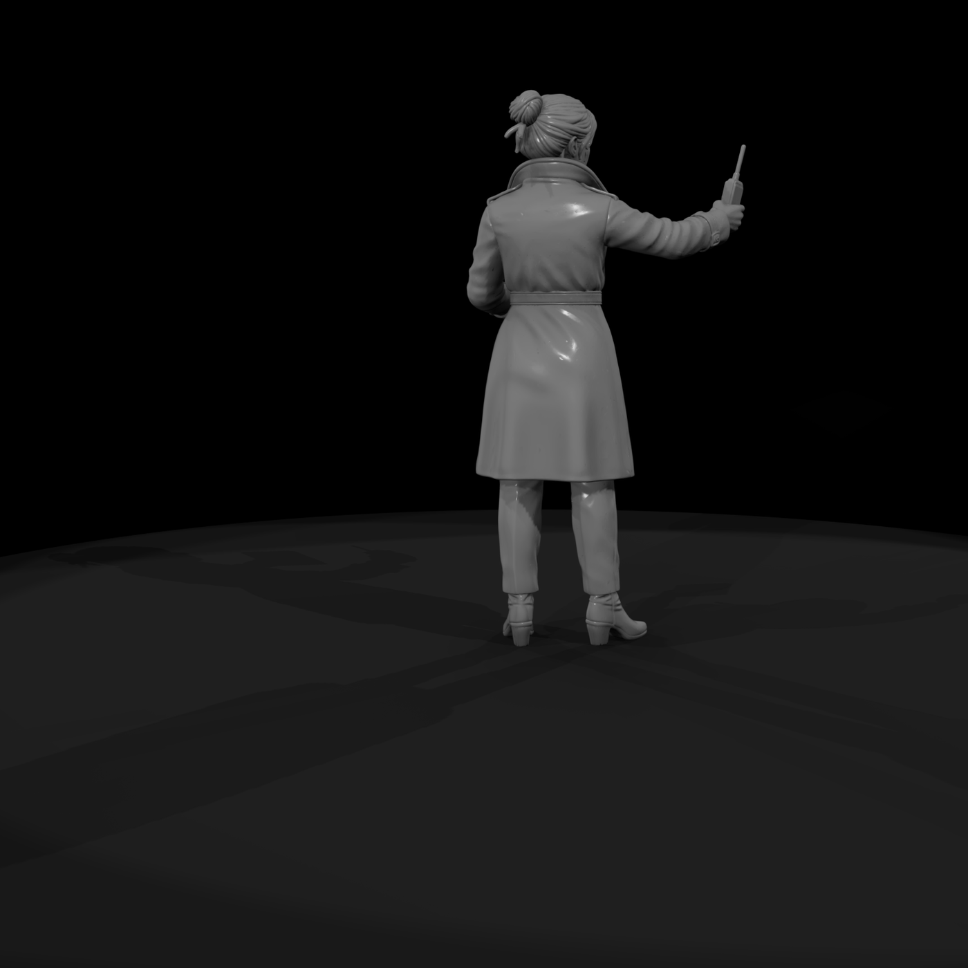 Female Journalist in Trenchcoat