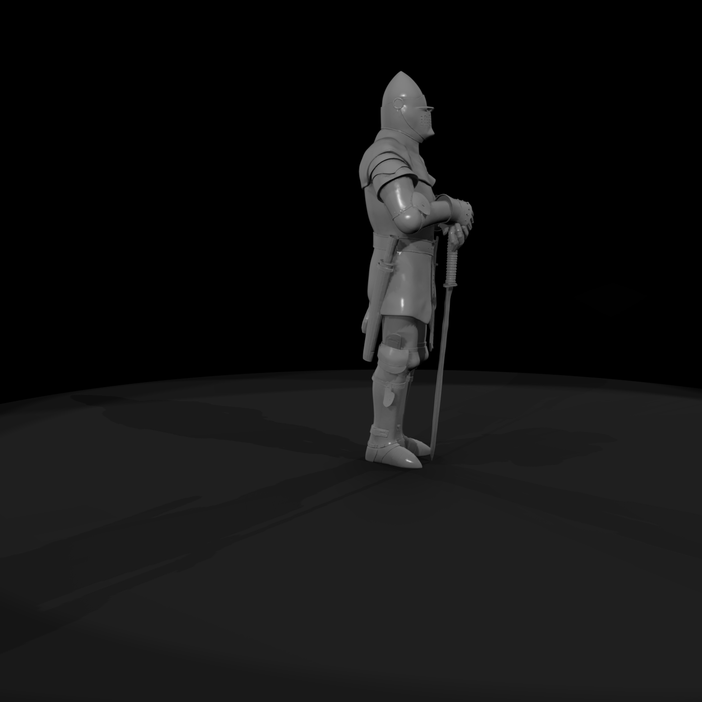 Medieval Full-Plate Knight — Standing Figure
