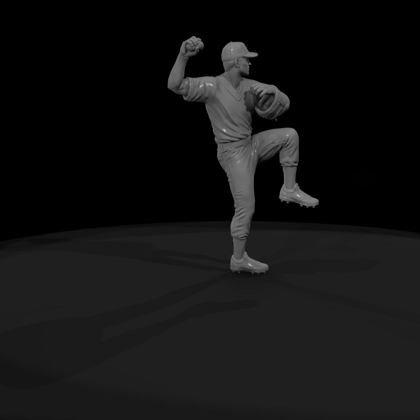 0077 Sports Baseball Pitcher Windup