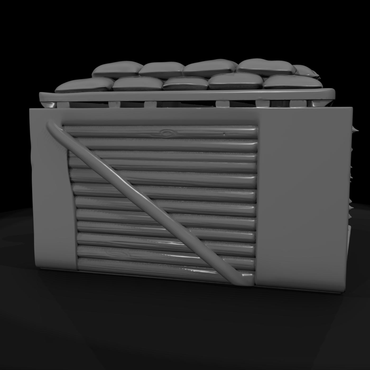 Sandbagged Fighting Position with Overhead Cover