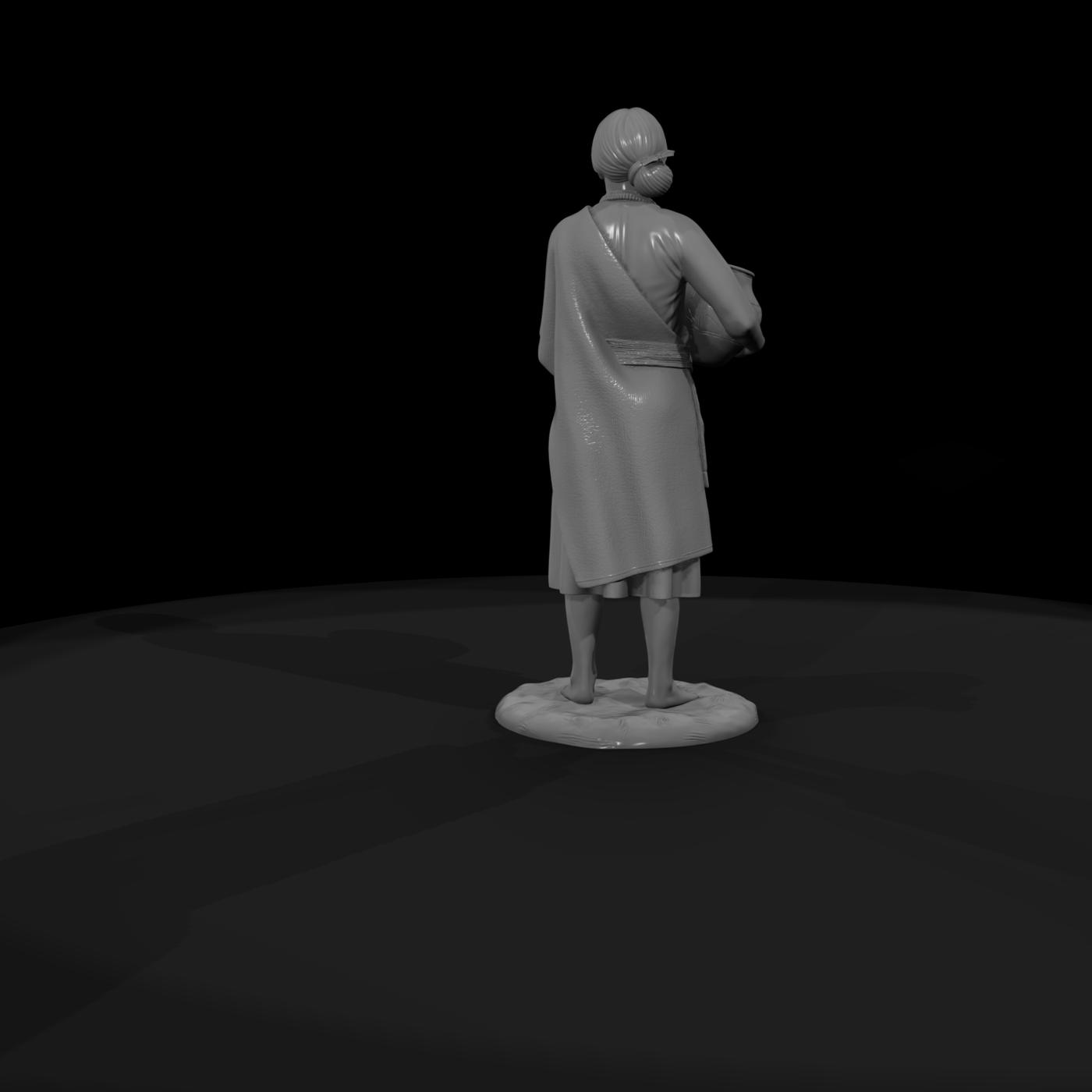 Pueblo Woman with Pottery Jar