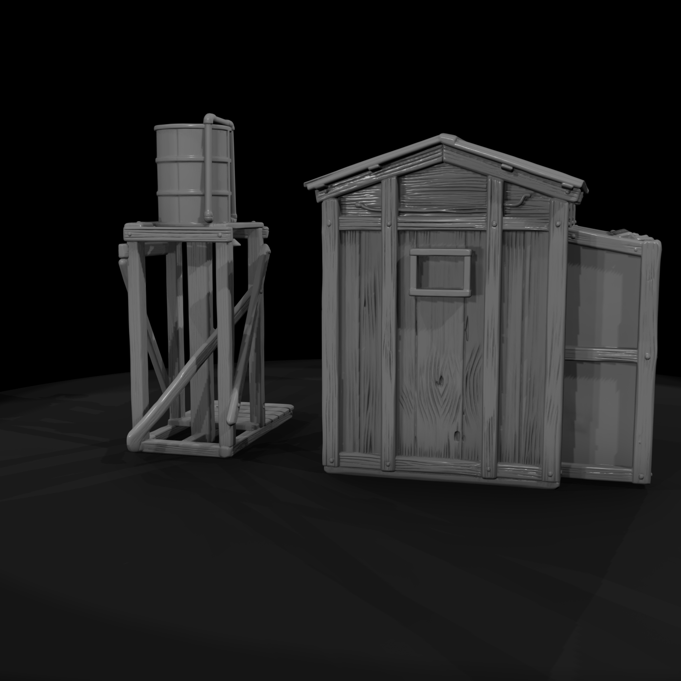 Field Camp Latrine and Shower Stand