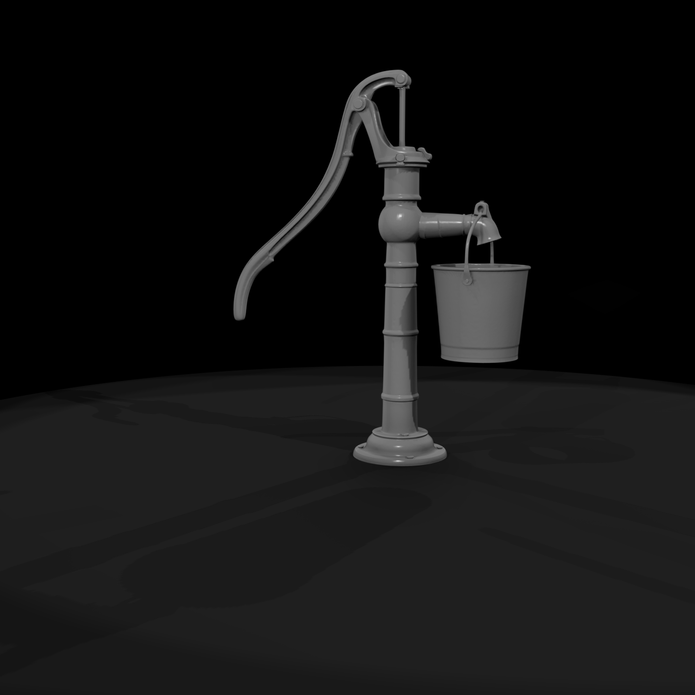 Vintage Hand Water Pump with Bucket