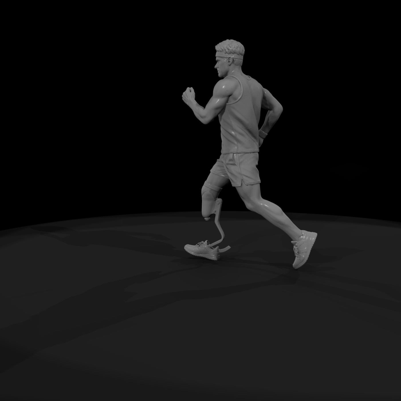 Para-Athlete Sprinter with Running Blade
