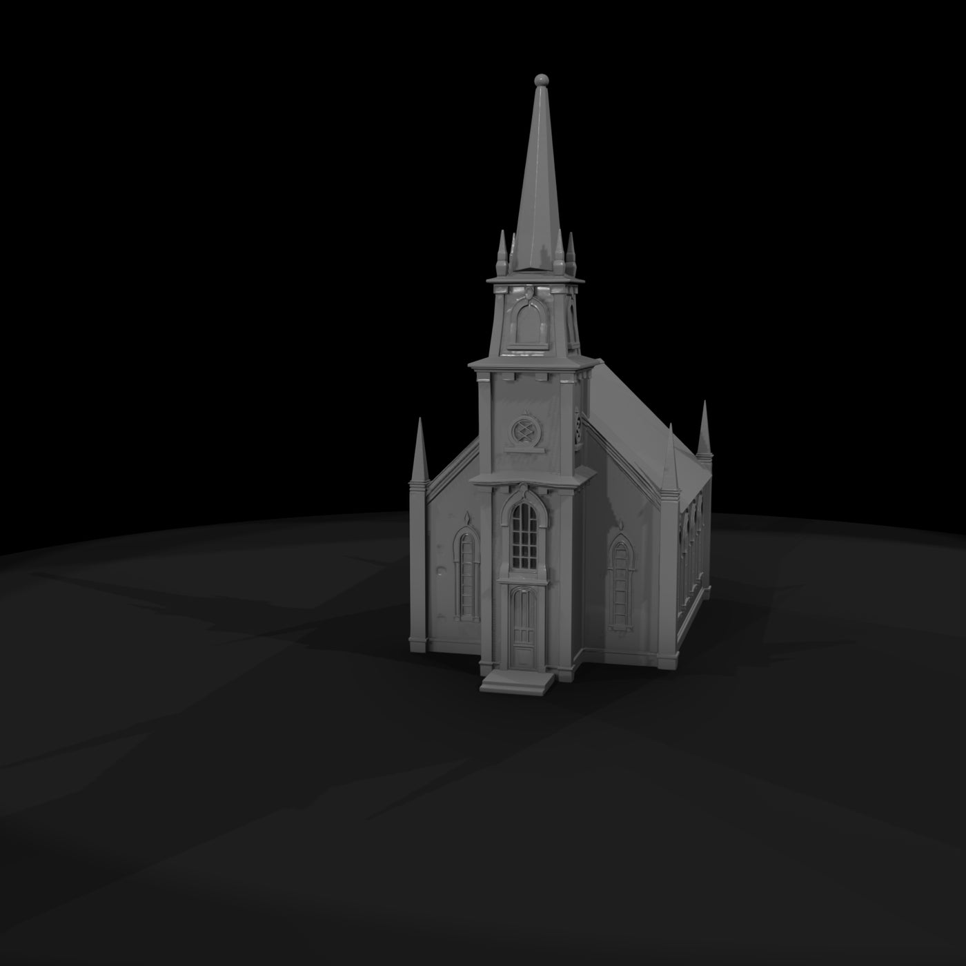 stylized_gothic_country_church_3d_model