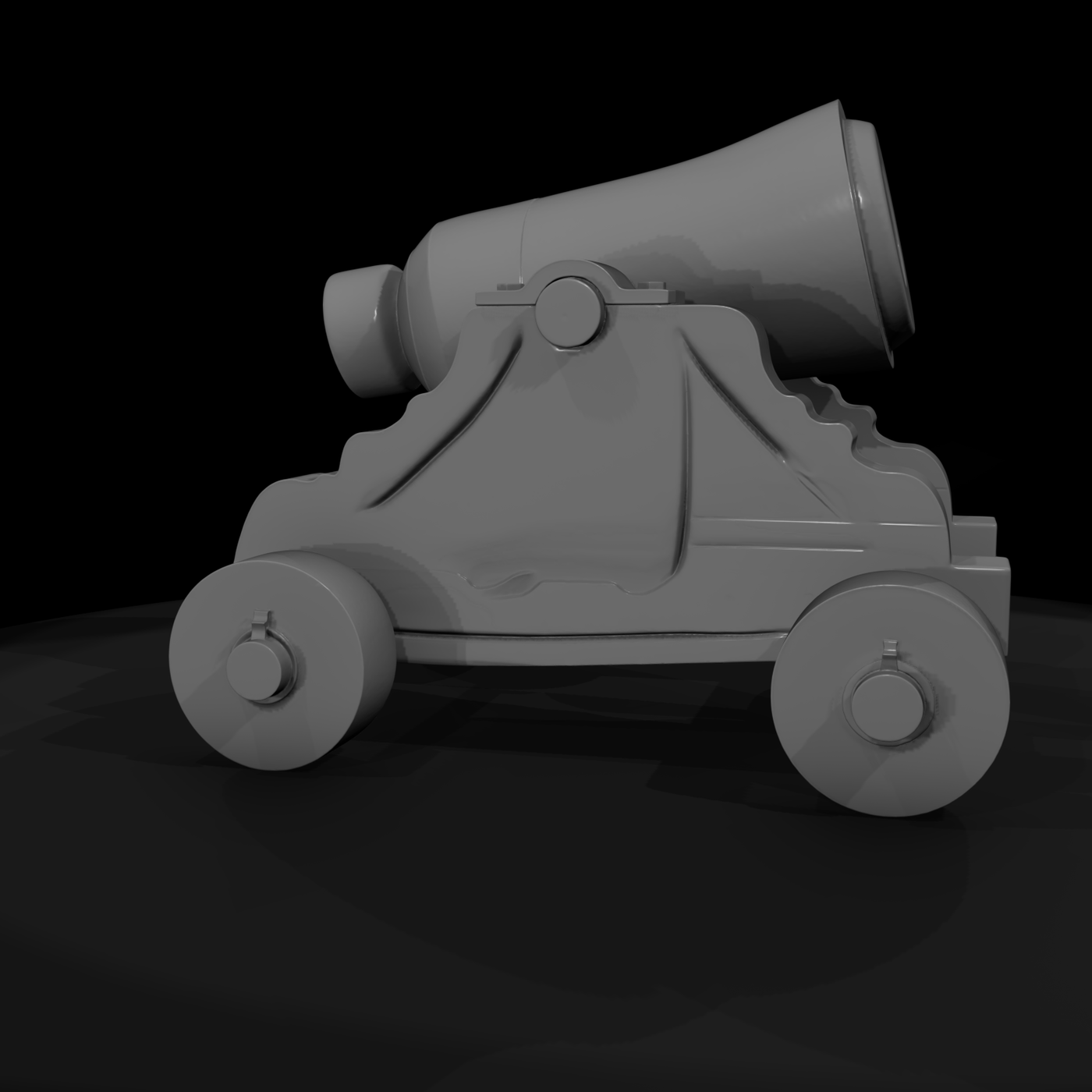 Stylized Medieval Wheeled Mortar Cannon