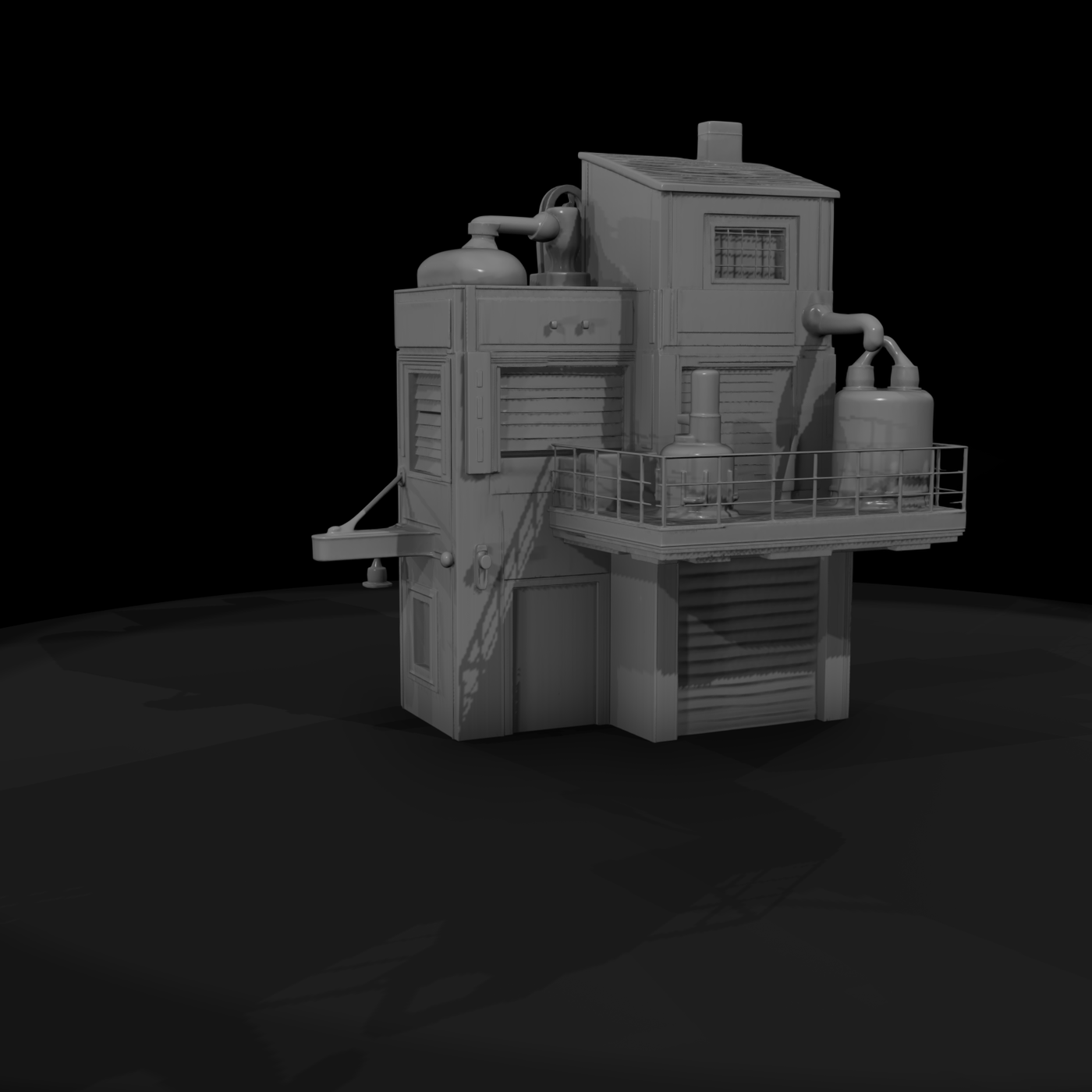 Stylized Retro Industrial Factory