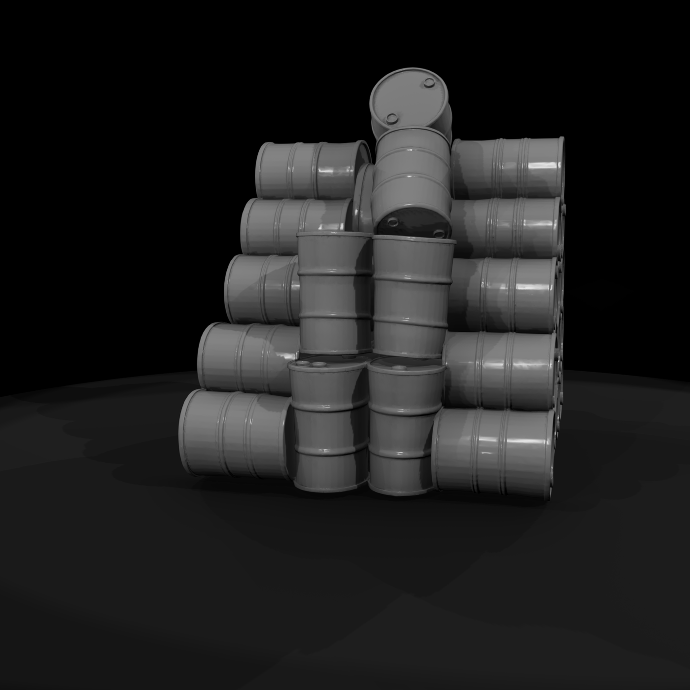 Weathered Stacked Oil Drums