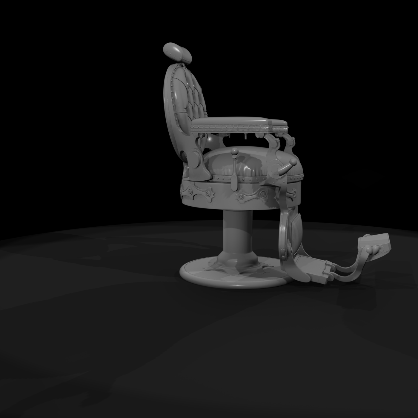 Vintage Tufted Barber Chair