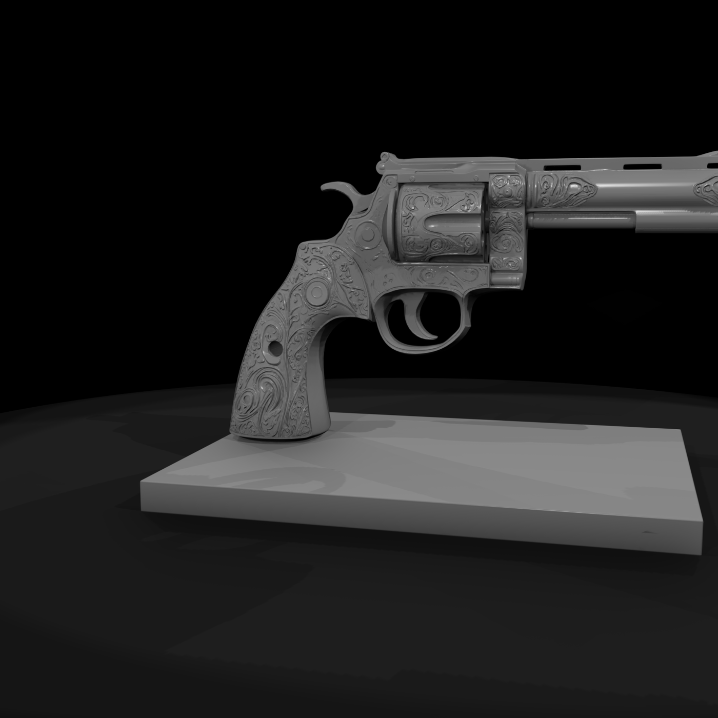 Ornate Engraved Revolver — Decorative & Displays