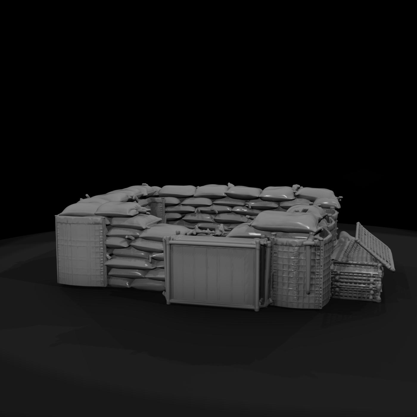 Mil 280 Modern Desert Sandbag Barrier Stockpile
