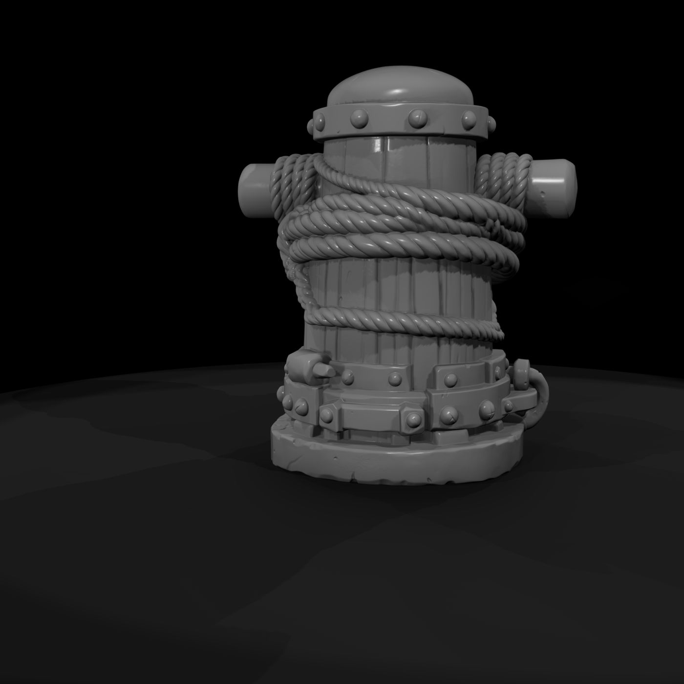 Dockside Mooring Bollard with Rope