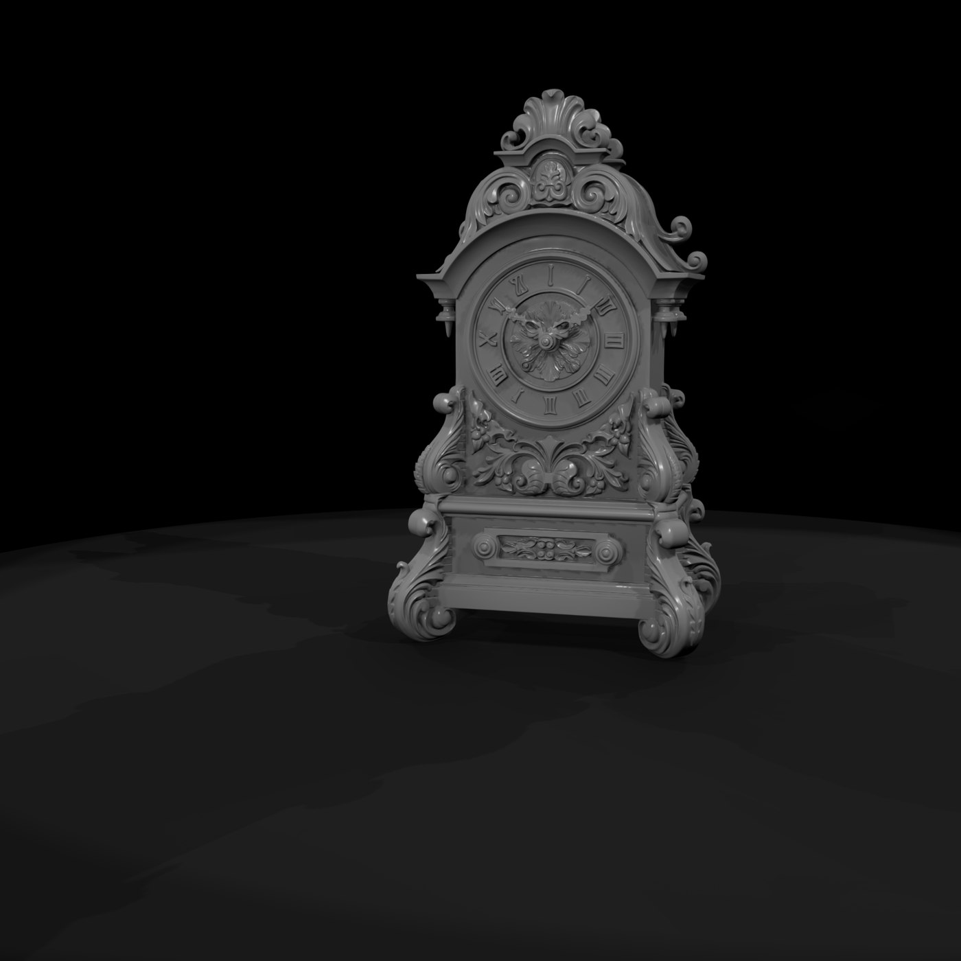 20260612 Ornate Carved Wood Clock 3150319D43