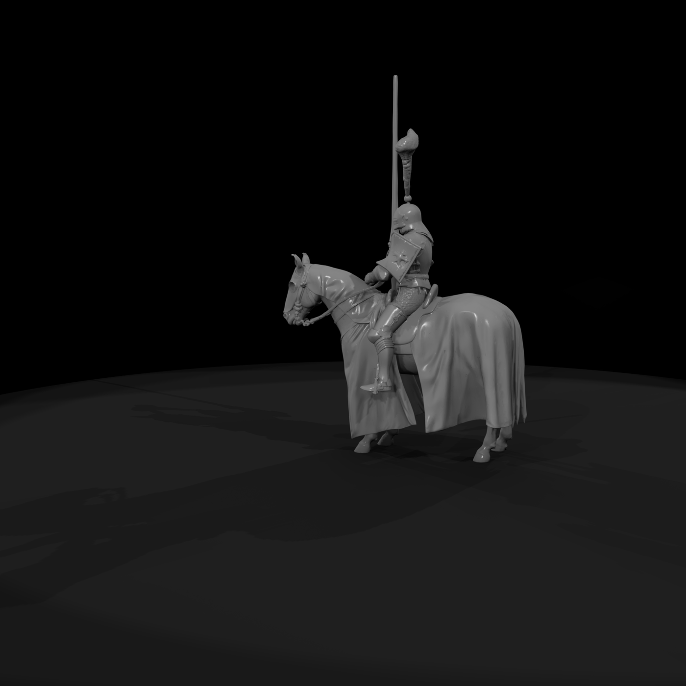 Medieval Mounted Knight on Horse