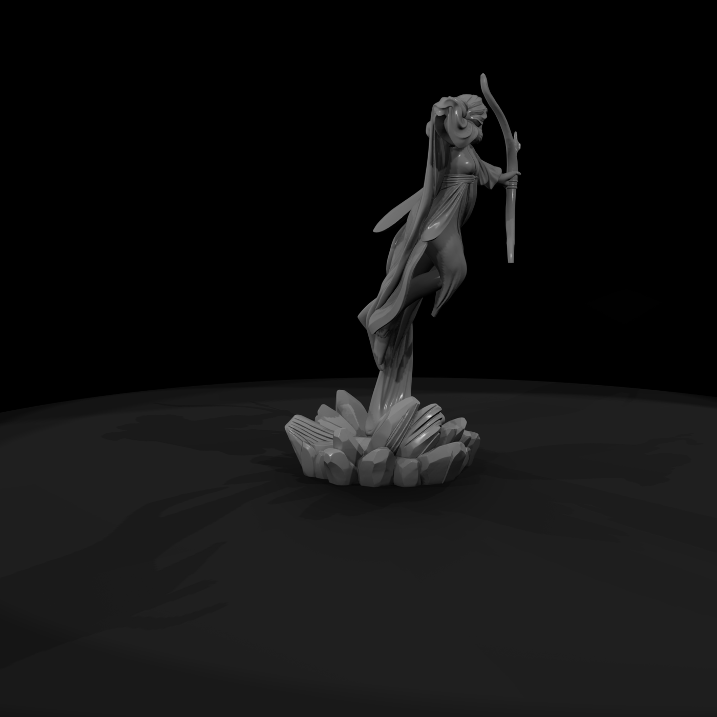 Stylized Fantasy Female Archer Statue