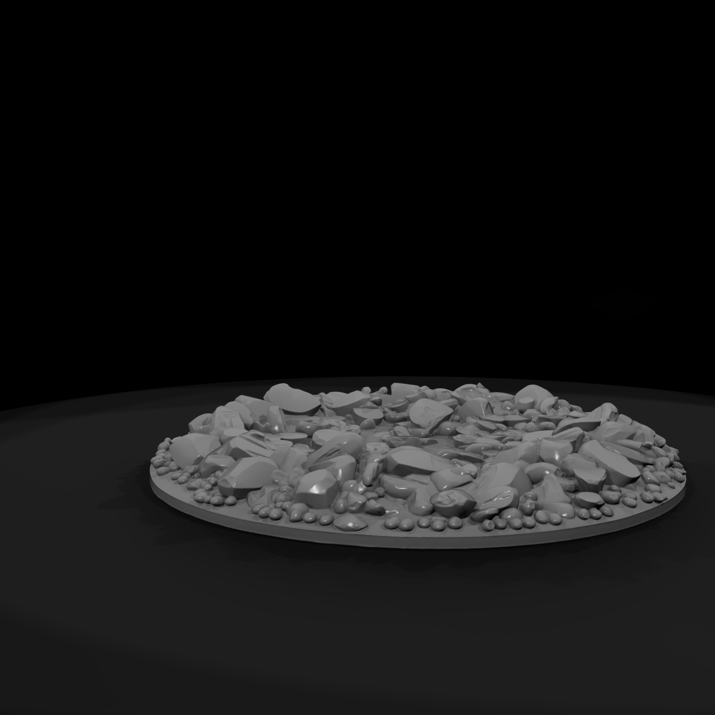 Stylized Crushed Stone Oval Base