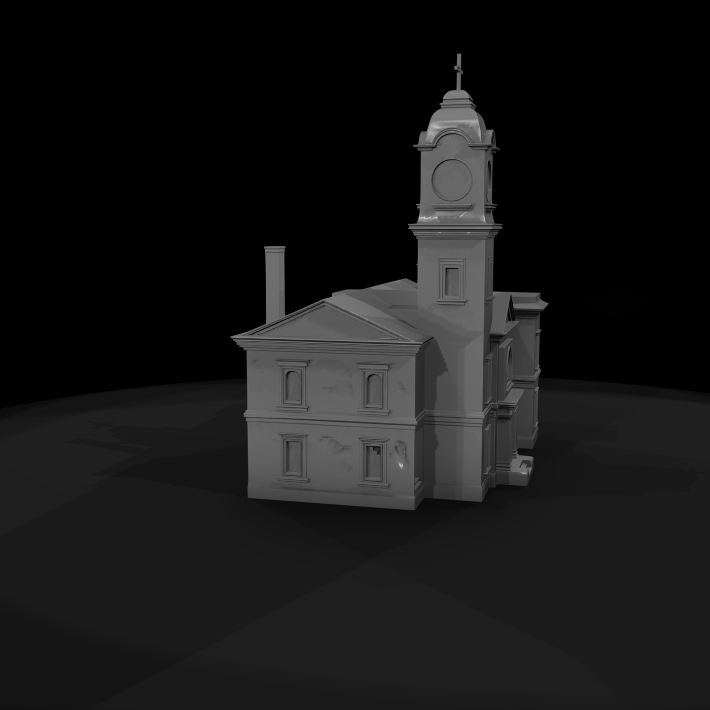 Neoclassical Church Clock Tower