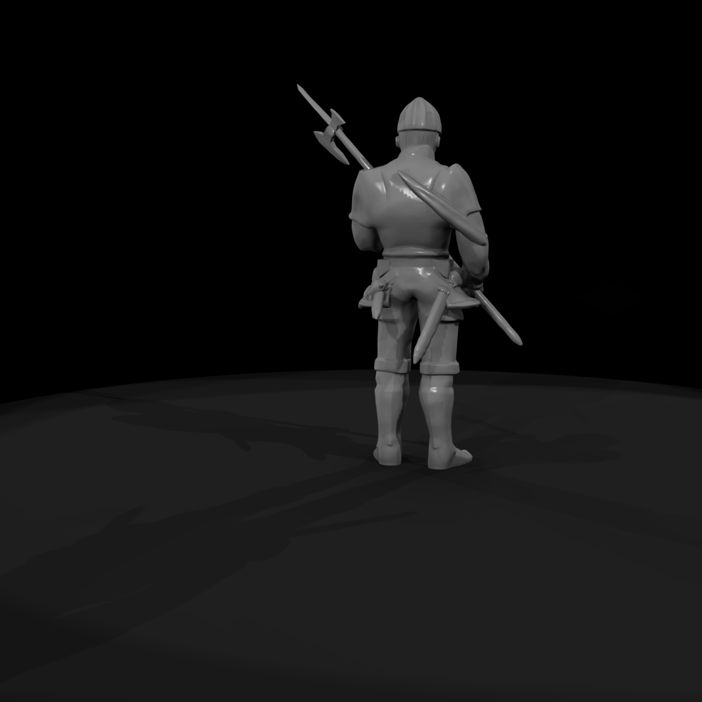 Medieval Armoured Halberdier