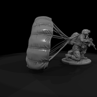 Modern Paratrooper Landing with Canopy — thumbnail 8