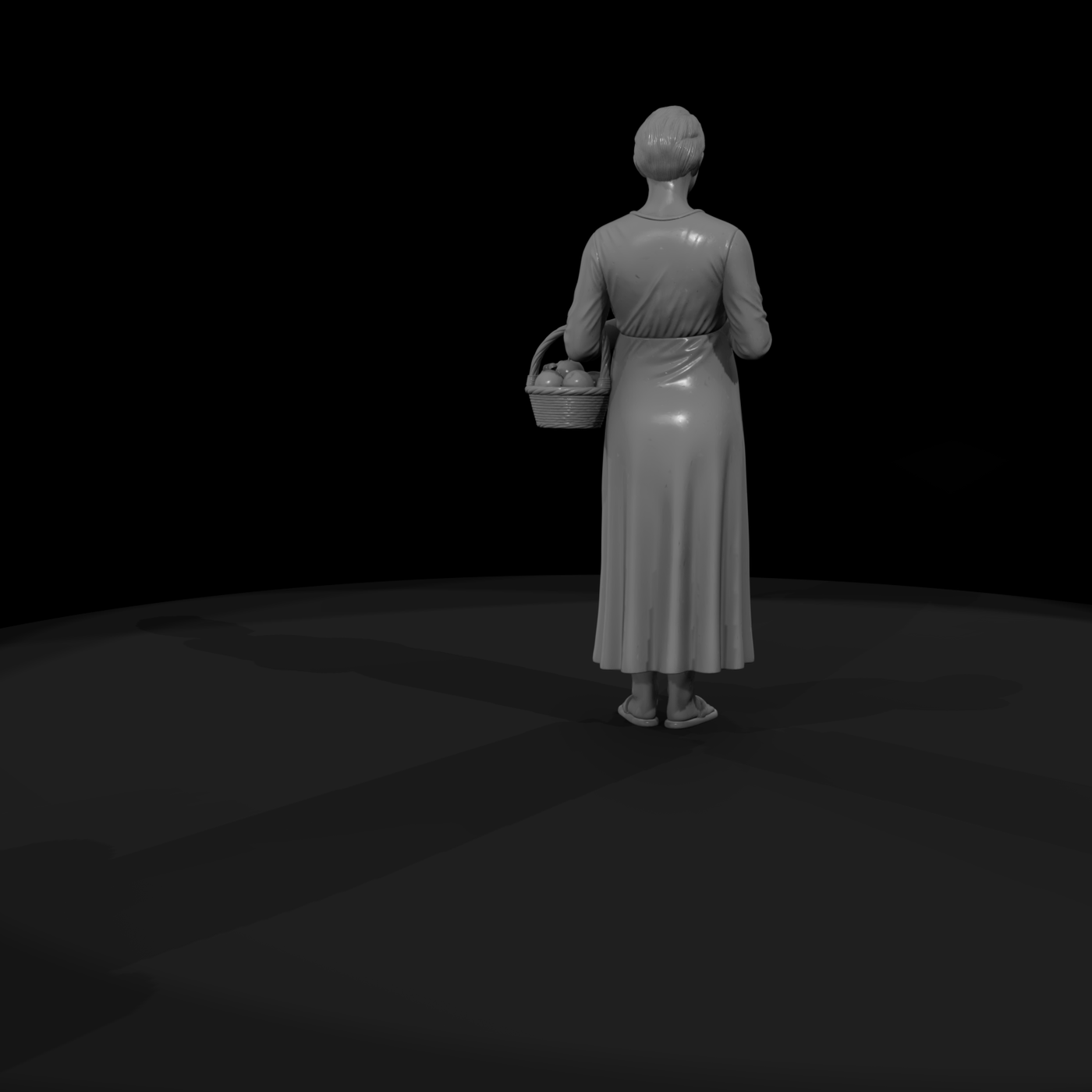 Pregnant Woman with Fruit Basket