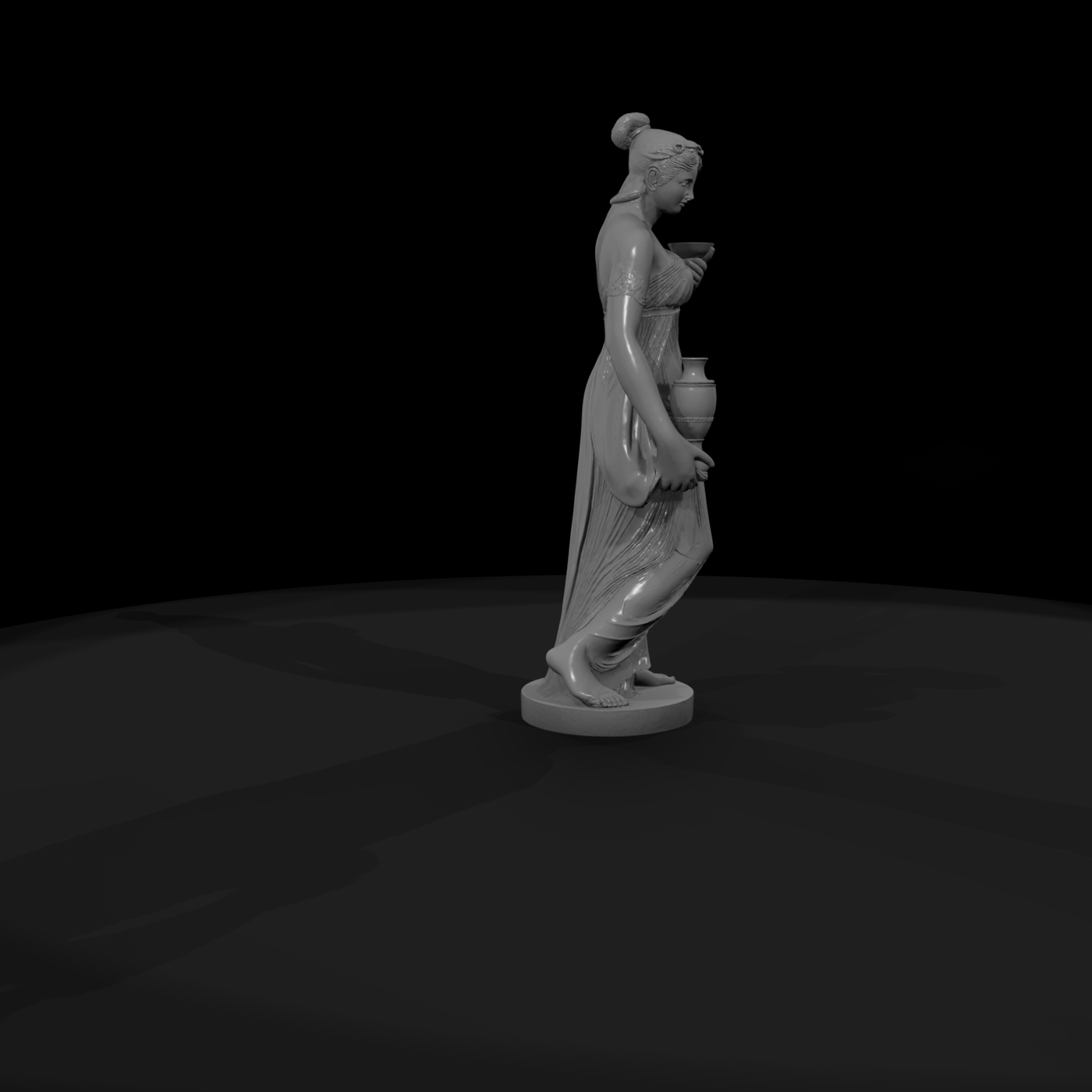 Neoclassical Female Statue — Marble-Style