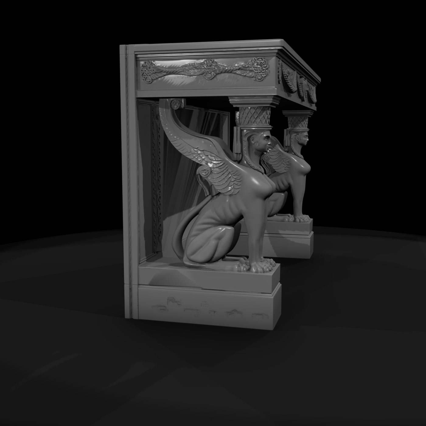 Neoclassical Sphinx Console Table