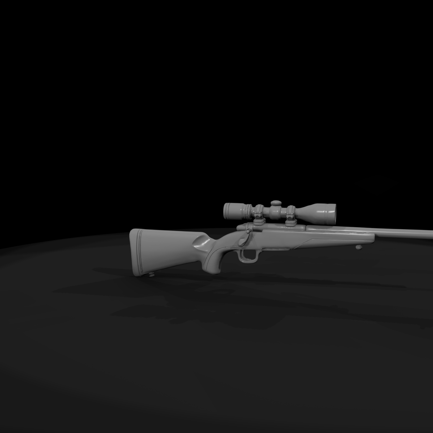 Scoped Bolt-Action Hunting Rifle