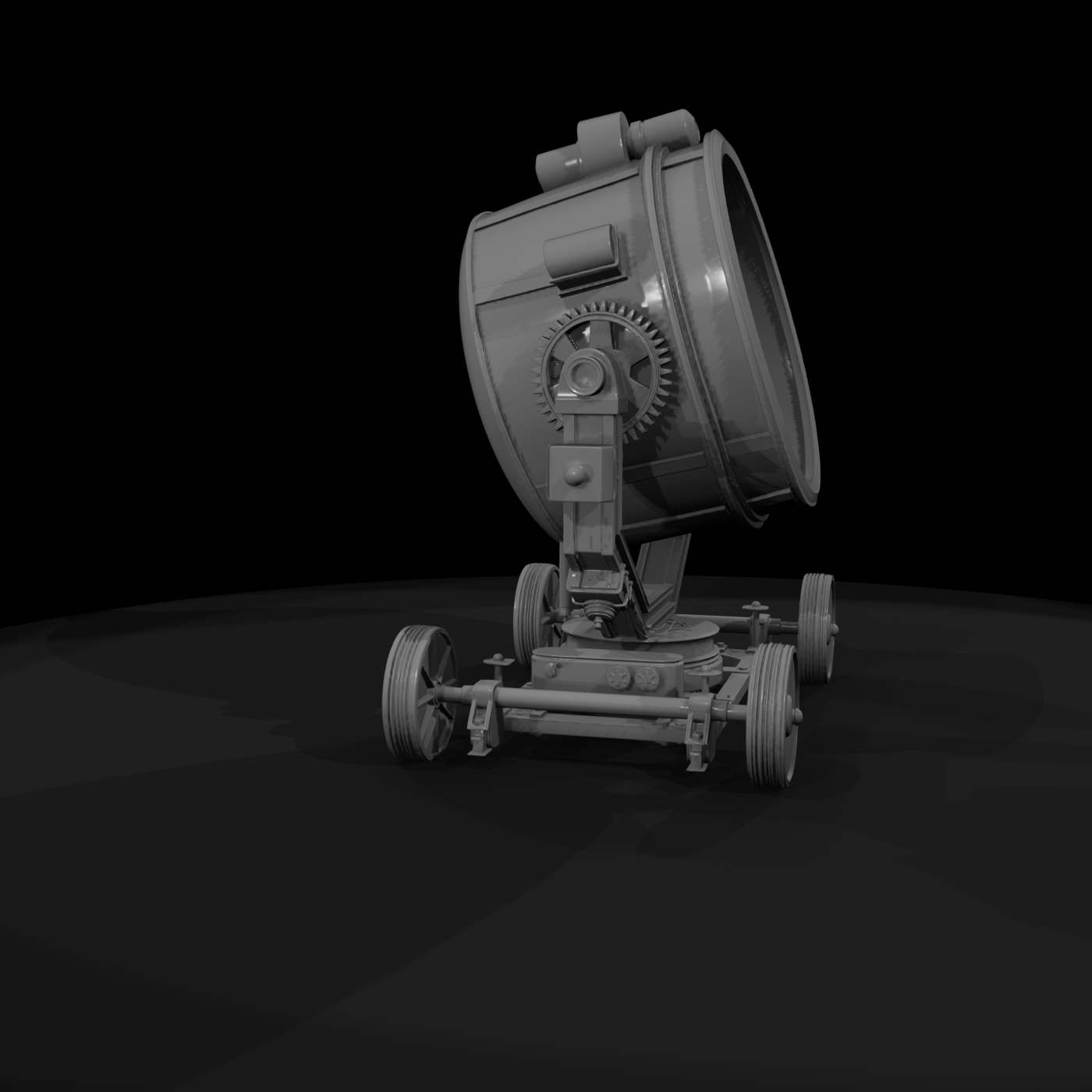 Vintage Trailer-Mounted Searchlight