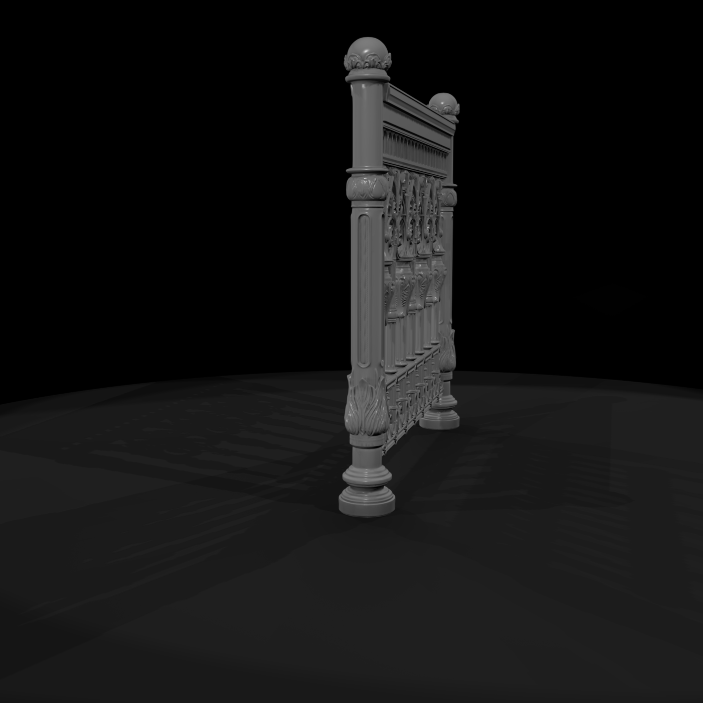 Neoclassical Balcony Railing Segment — Accessory