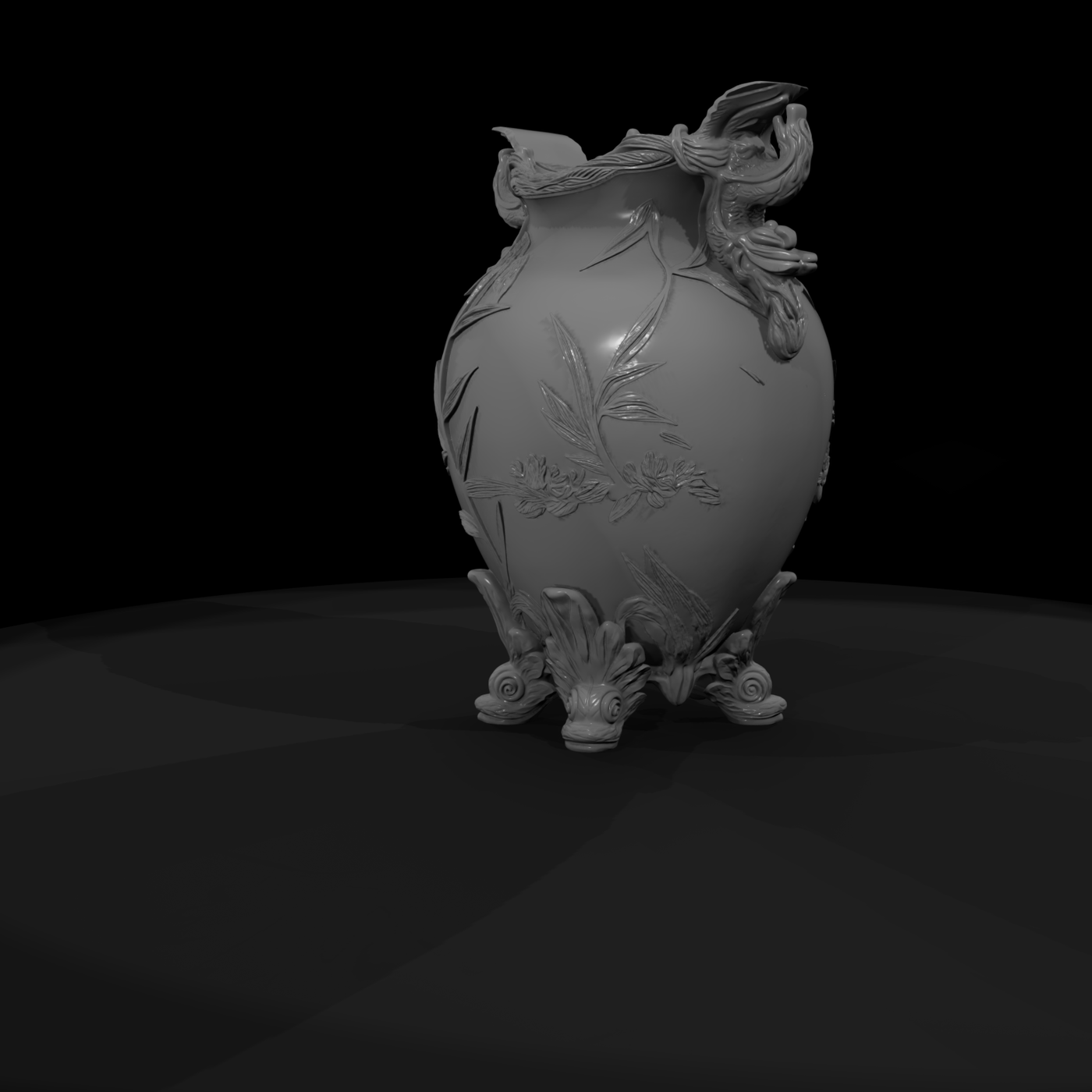Baroque Dragon Relief Vase
