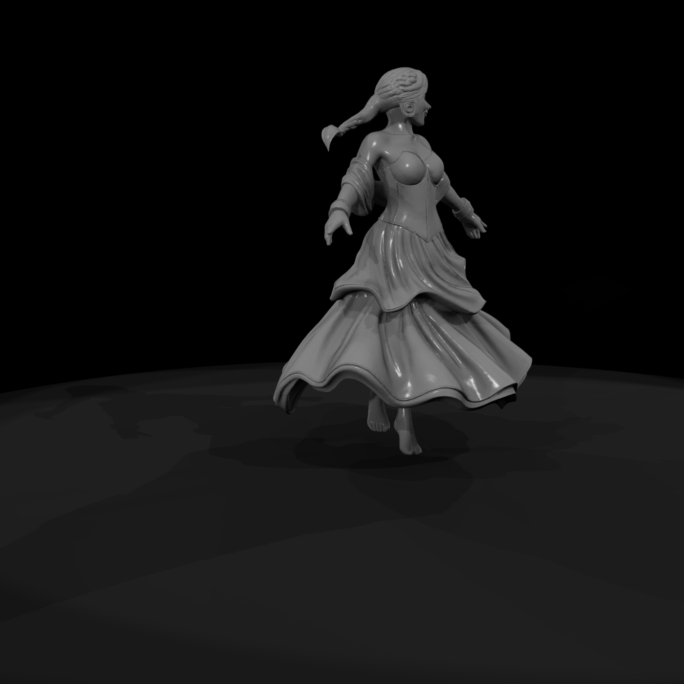 Stylized Dancing Fantasy Maiden (Integrated Base)