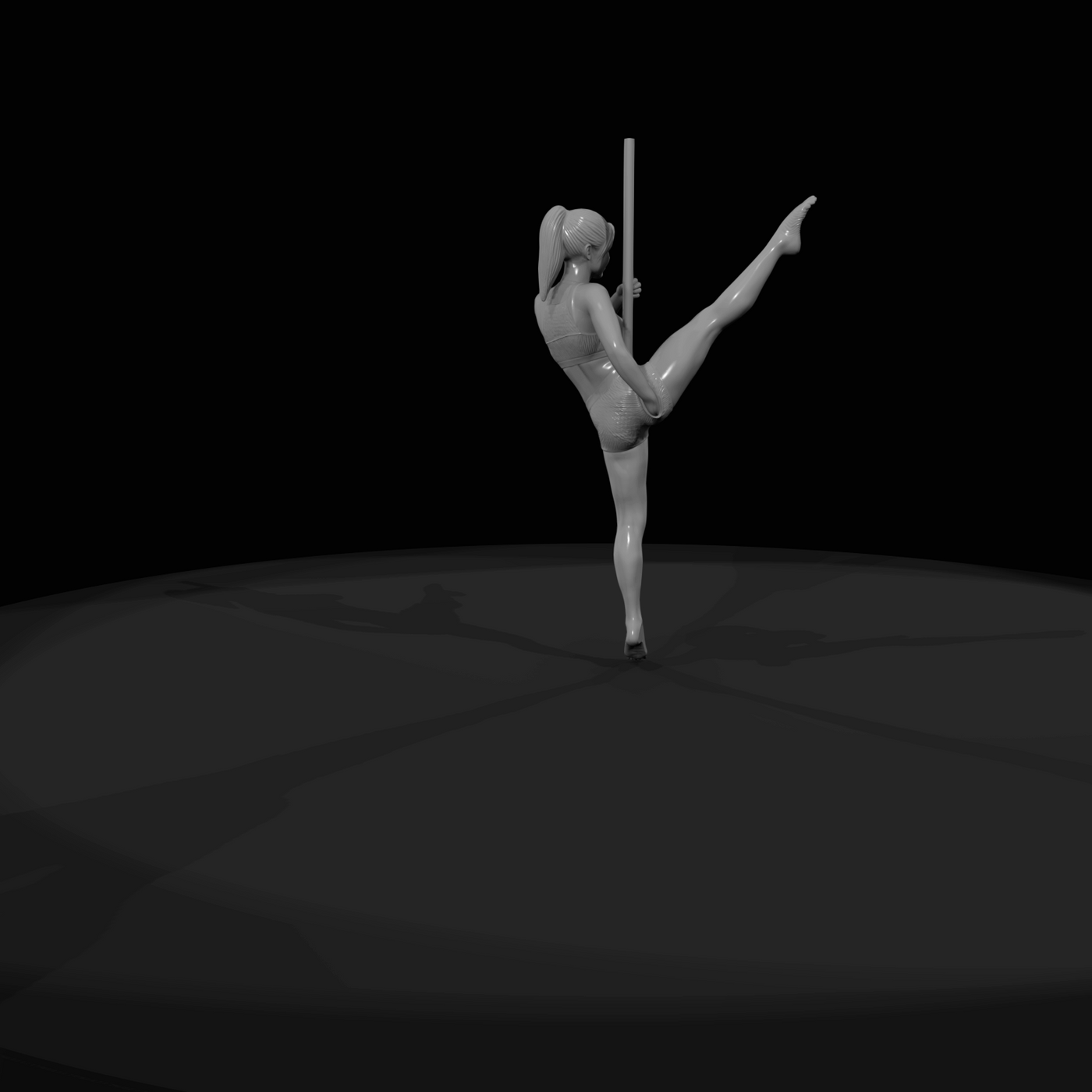 Pole Fitness Dancer Aerial Fan