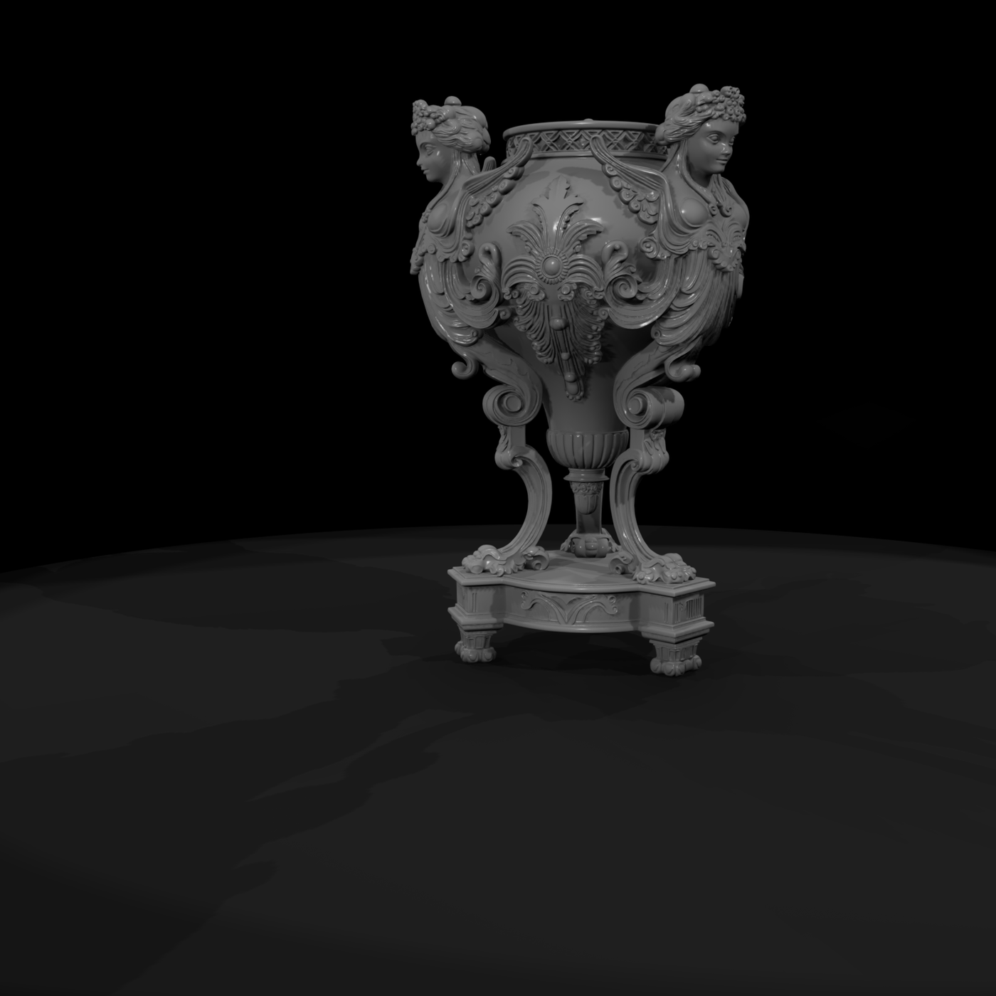 Baroque Caryatid Decorative Urn — Ornament