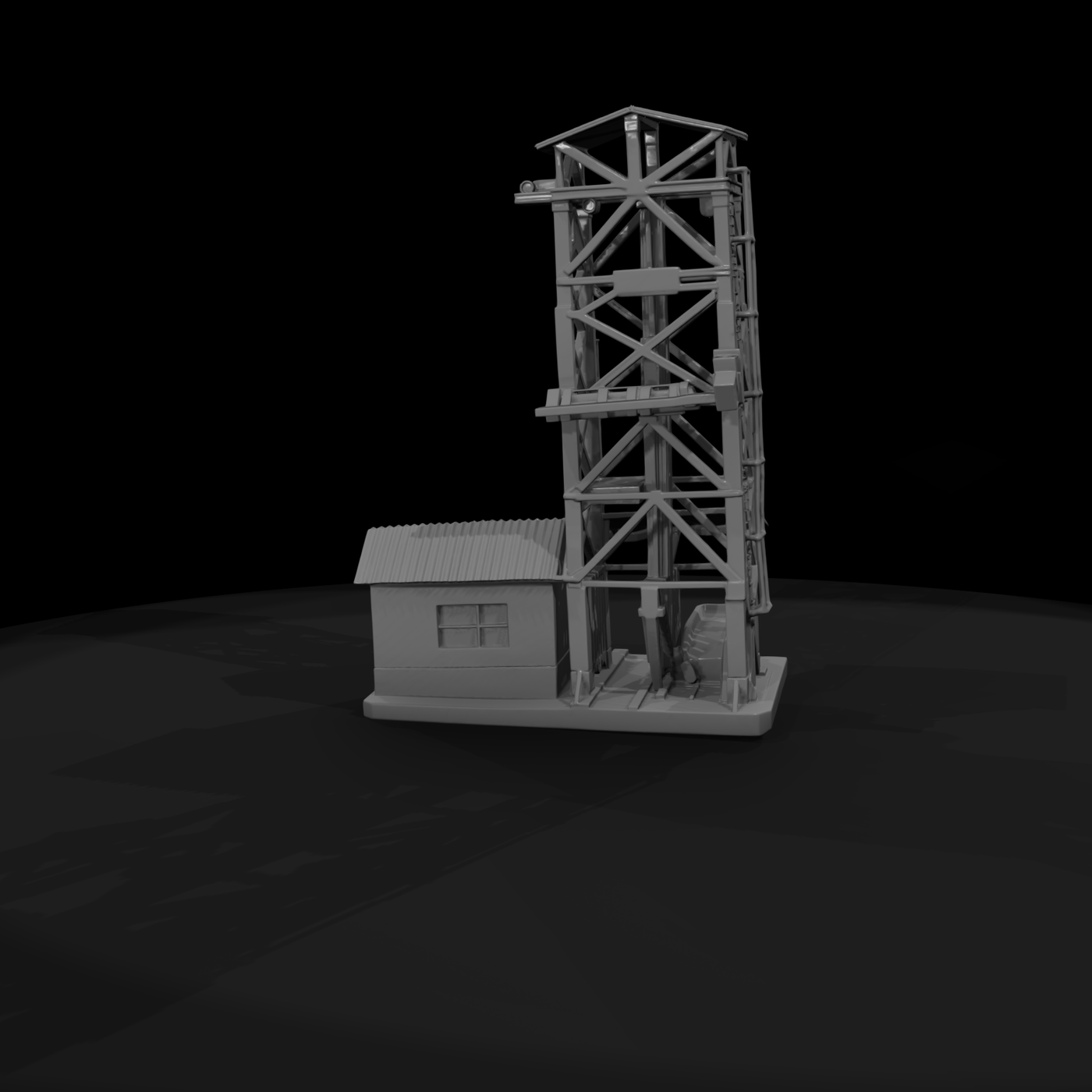 Mining Headframe with Workshop — Accessory