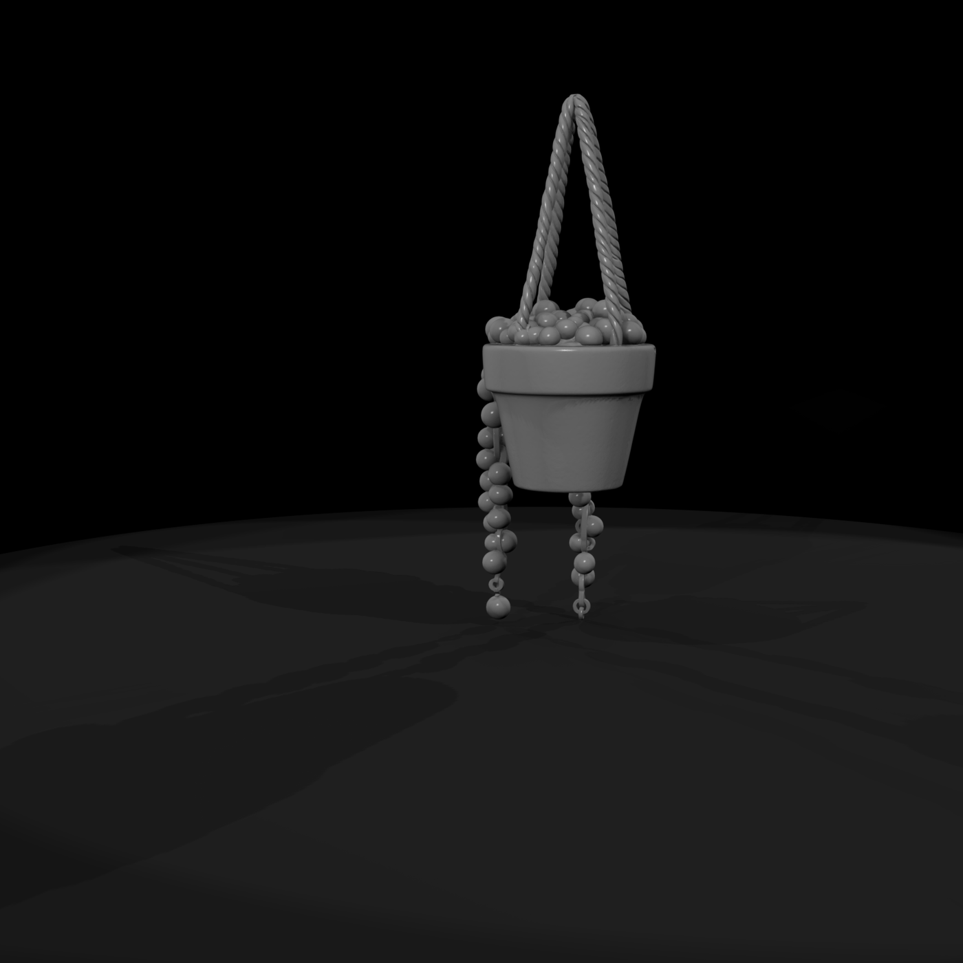 Stylized Hanging String Of Pearls Planter 3D Model