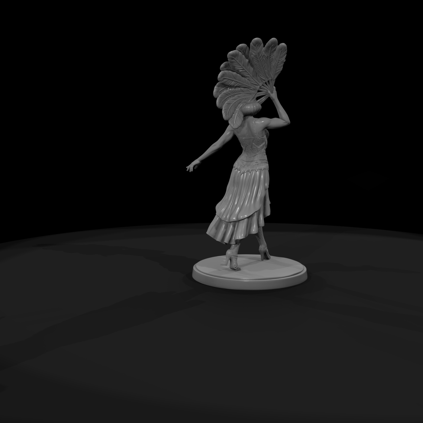 Poparc 0447 Cabaret Fan Dancer Alternate Pose